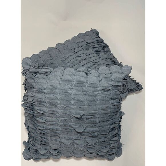 Thro by Marlo Lorenz Textured Ruffle Accent Throw Pillow Gray Set of 2 16X16 - Picture 2 of 5
